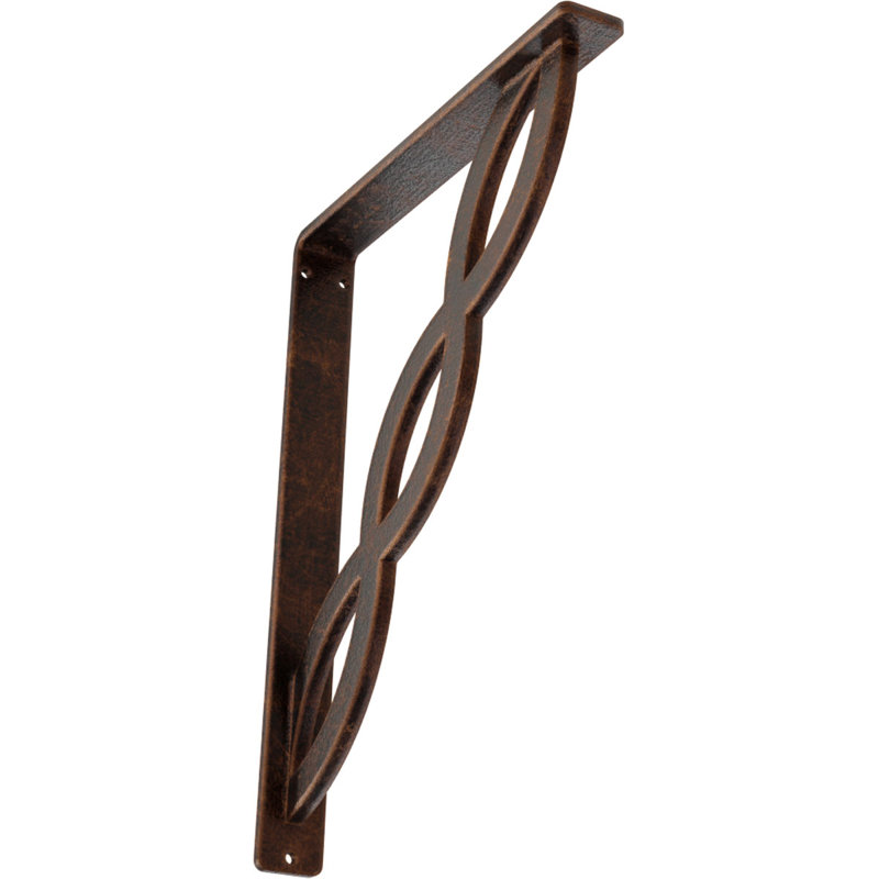 Support en fer forgé, Cuivre antique, H 12 po x l 1,5 po x P 10 po