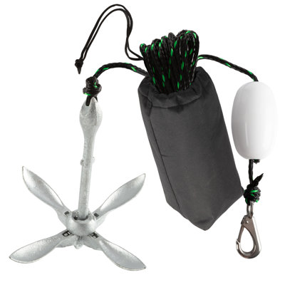 Ancrage de kayak Rad Sportz - ancre pliante pour planche à pagaie, SUP, canot, motomarine ou pêche - Ensemble d'ancre de jet ski avec corde de 40 pieds de qualité marine - Accessoires de jetski et de kayak