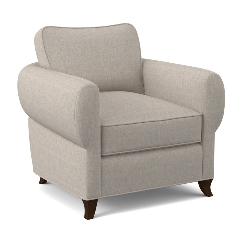 Cocoon Armchair, American Walnut, Filigree Ivory 100% Polyester