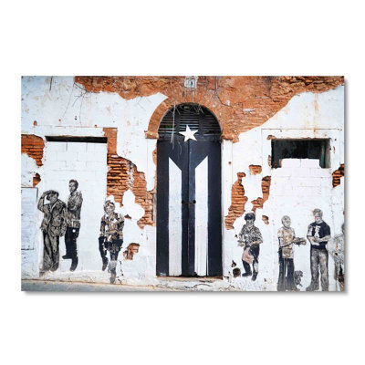 «La Puerta de la Bandera», porte de drapeau El Viejo San Juan à Porto Rico, décoration murale portoricaine, art mural acrylique