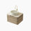 Meuble-lavabo de 24 po avec lavabo, armoire de rangement flottante en contreplaqué avec tiroir, lavabo en céramique à motif de pierre et plateau en pierre frittée à motif de travertin, couleur grain de bois de chêne blanc