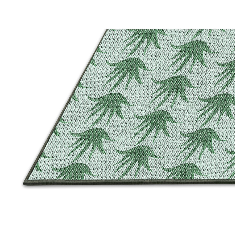 Tapis décoratif vert floral Lavern, Rectangle 7 pi x 9 pi