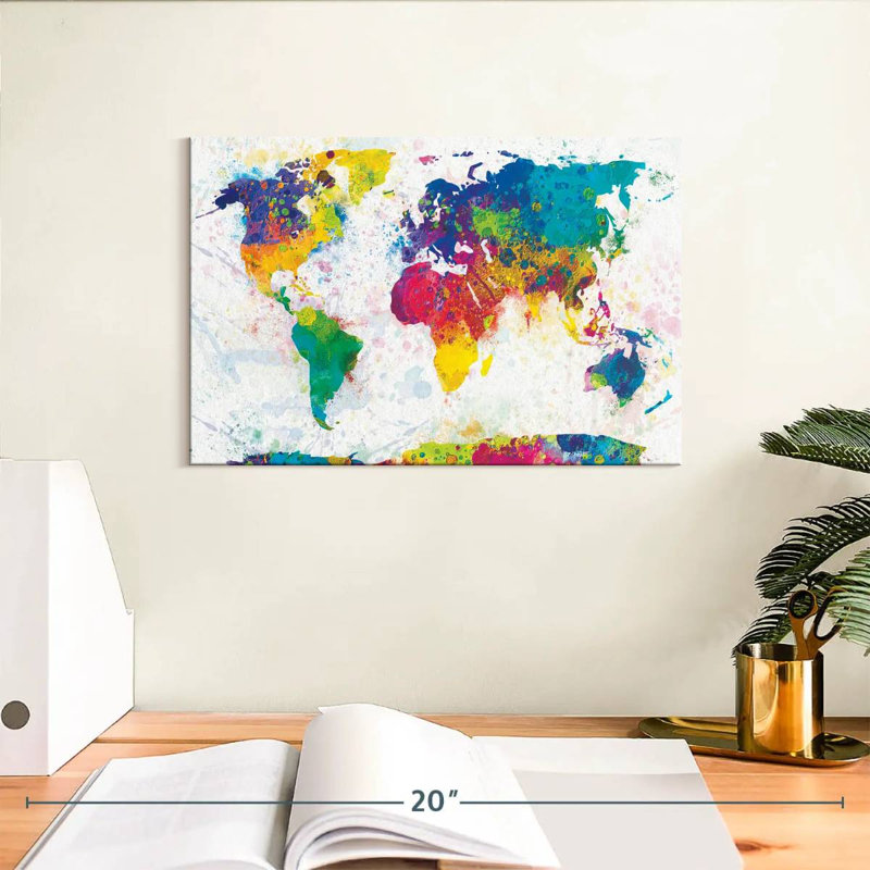 Carte du monde moucheté Aliaz, H 8 po x l 12 po