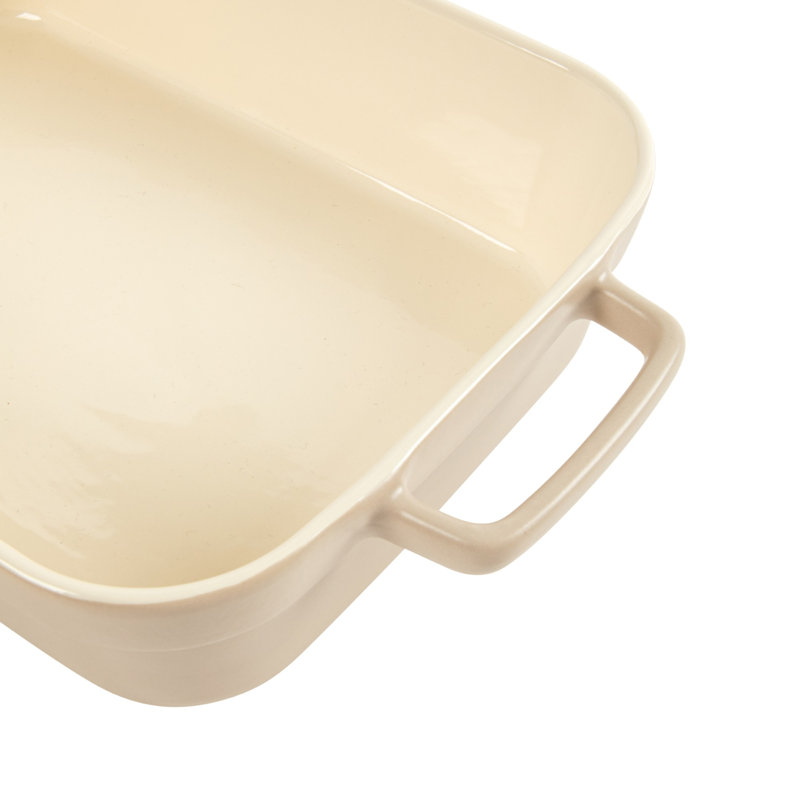 Crockpot Casserole Dish, 9x13 Ceramic Baking Dish, Lasagna Pan, Taupe