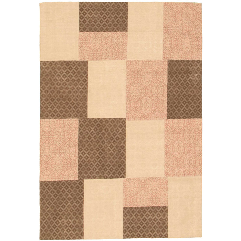 Tapis de zone ivoire à main géométrique noué la Woodbury