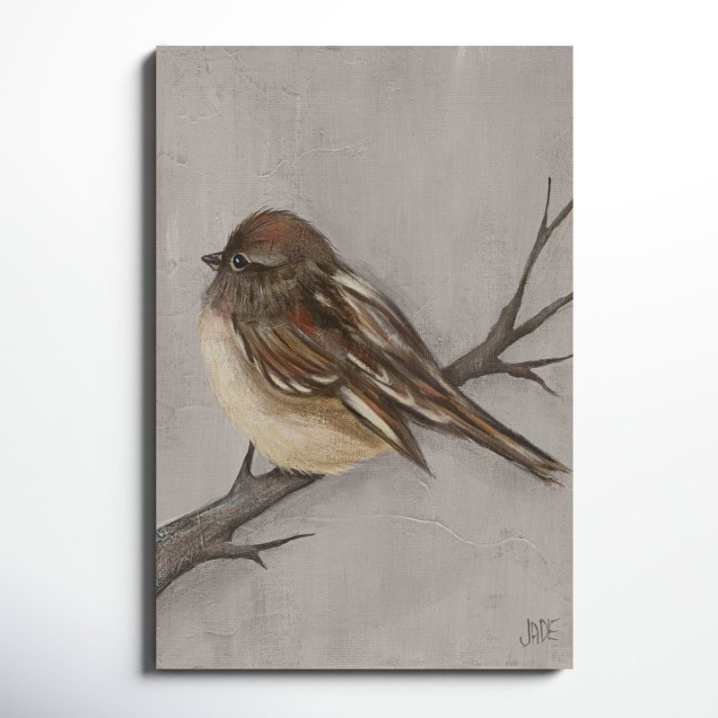«Winter Bird III», peinture sur toile, H 48 po x l 32 po
