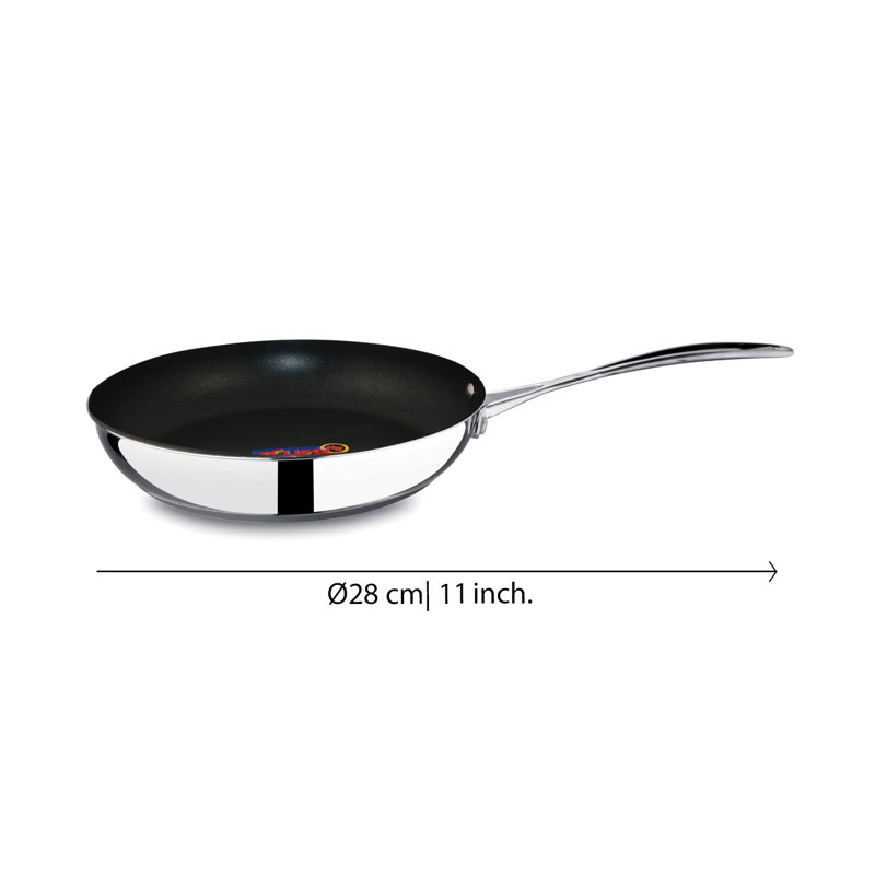 GLAMOUR DIAMOND Stainless Steel Non-Stick Frying Pan, 11.0236" W