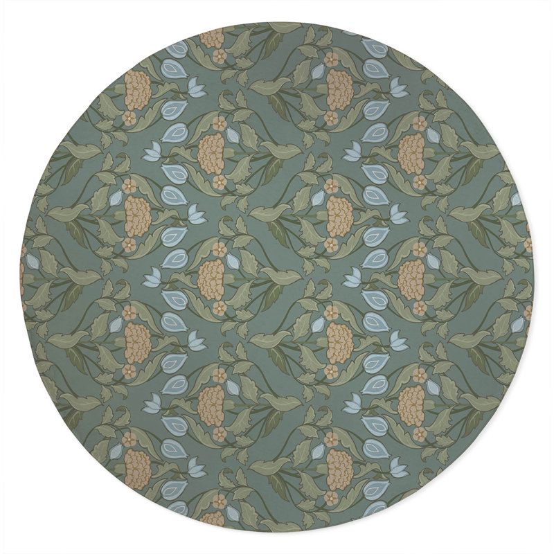 Piper Soft Step Outdoor Area Rug, Round 5', Green