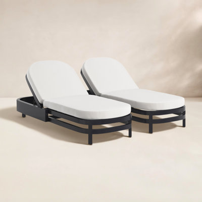 Everlee Outdoor Aluminum Chaise Lounge with Sunbrella Cushions