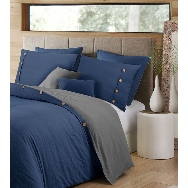 Ensemble de housse de couette réversible Swift Home, fermeture à boutons et attaches intérieures, literie toutes saisons