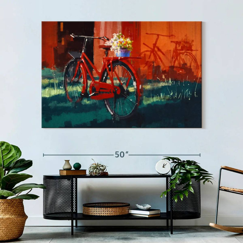 Mehar Red Bike, 34" H x 51" W