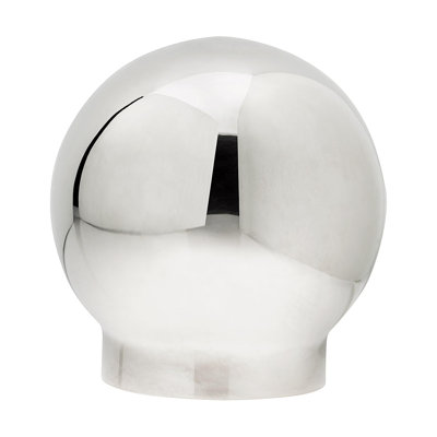 Raccord sphérique simple en acier inoxydable poli de 2 po de diamètre x 3 3/8 po de hauteur pour barre de 2 pouces