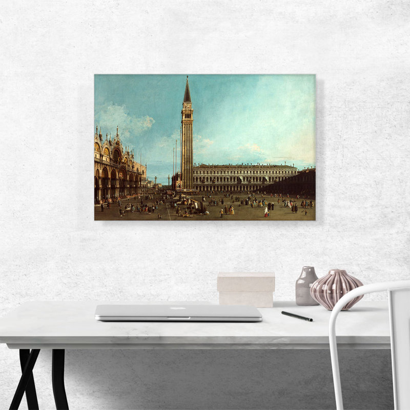«Piazza San Marco in Venice» par Canaletto, reproduction d'art sur toile tendue, H 18 po x l 26 po x P 1,5 po
