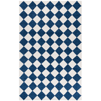 Ebony Hand Tufted Wool Pile Checkered Rug