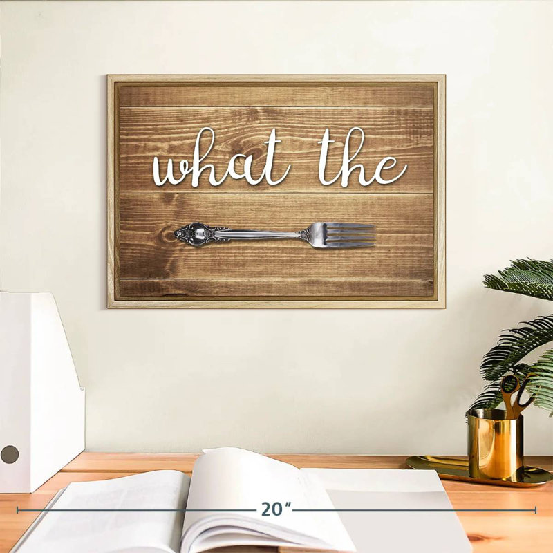 What The Fourche, 13 po x 9 po, Cadre flottant en bois naturel