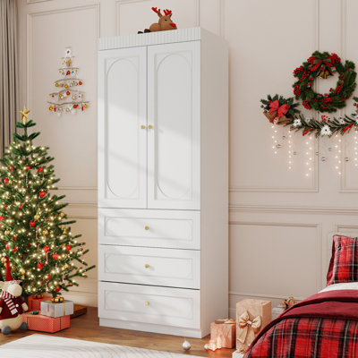 Armoire-penderie à 3 tiroirs pour chambre Armoire
