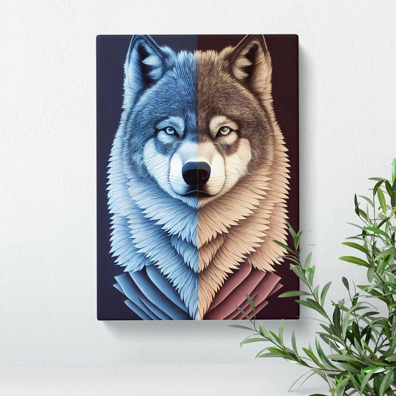 Bust Of The Wolf No.3 - Print, No Matte, 50cm H x 35cm W x 3cm D, Wrapped Canvas