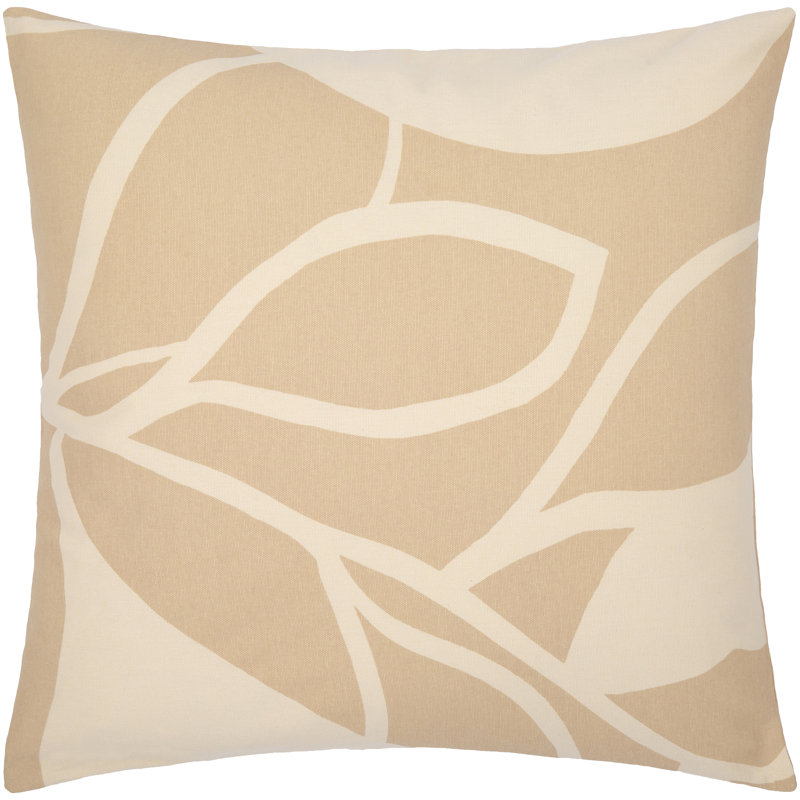 Abstract Down Throw Pillow, 20" x 20", Tan/Beige
