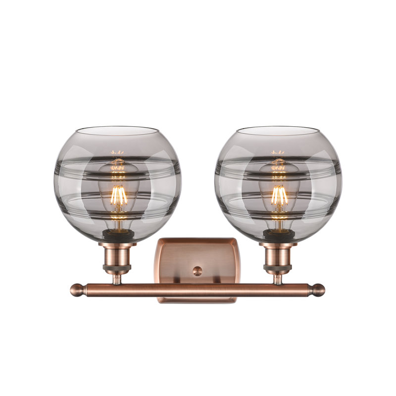 Bienes 2 - Light Dimmable Vanity Light, Antique Copper, Light Smoke