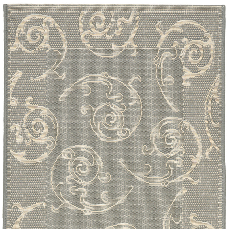 Tapis gris intérieur / extérieur Mullen, Rectangle 2 pi 7 po x 5 pi