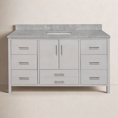 Kiara 60" Carrara Marble Single Bathroom Vanity