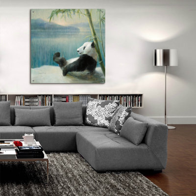  «Resting In Bamboo» par Danhui Nai, art mural en verre acrylique, 36 po x 36 po