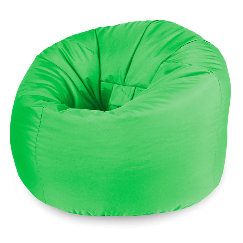 Attenborough Polyester Outdoor Friendly Refillable Bean Bag Chair, Lime, 80cm H x 70cm W x 70cm D
