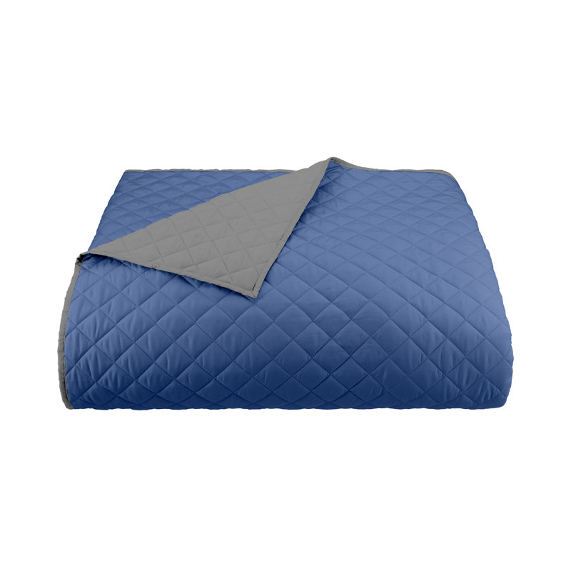 Martex Reversible Coverlet, Full/Queen , Ceil Blue/Gray