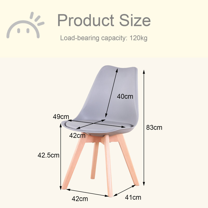 Quade Upholstered Dining Chair, Grey, 6