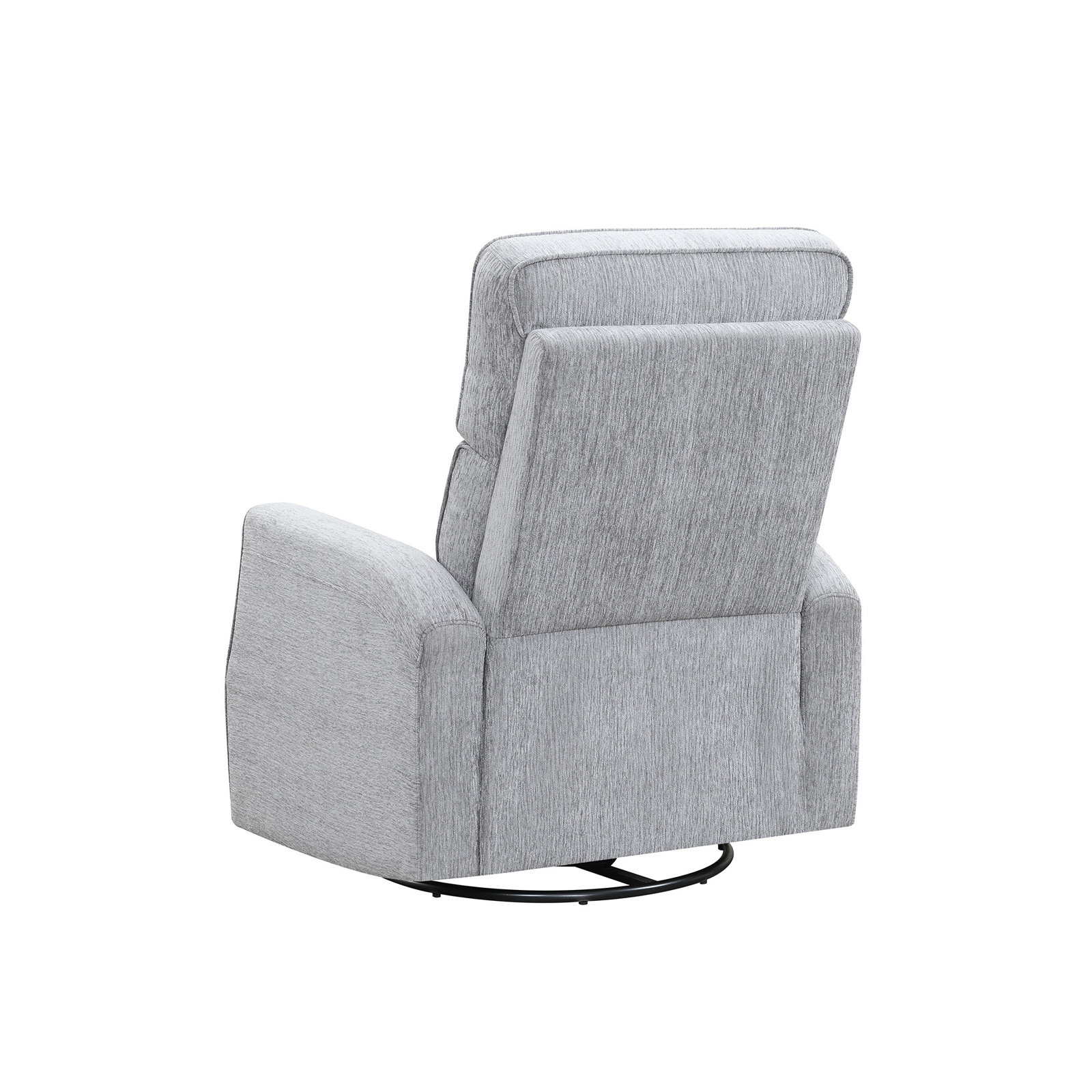 Pomeline Upholstered Swivel Recliner, Light Gray Polyester