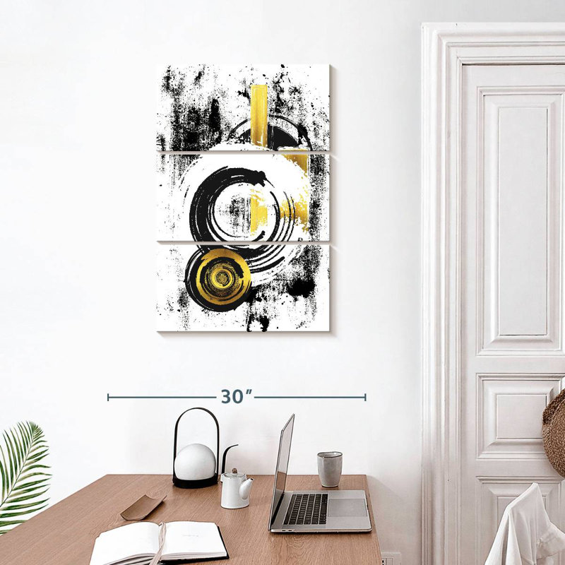 Avery, peinture abstraite dorée IV, H 32 po x l 20 po