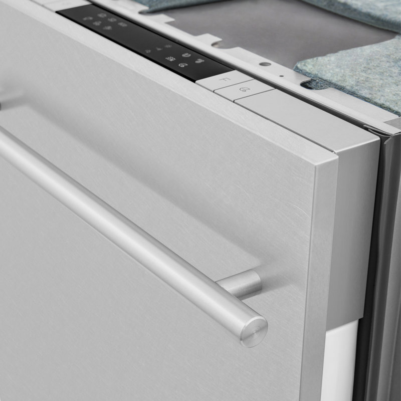 ZLINE 18 in. Compact Top Control Built-In Dishwasher with Stainless Steel Tub and Modern Style Handle, Blue Gloss, Modern