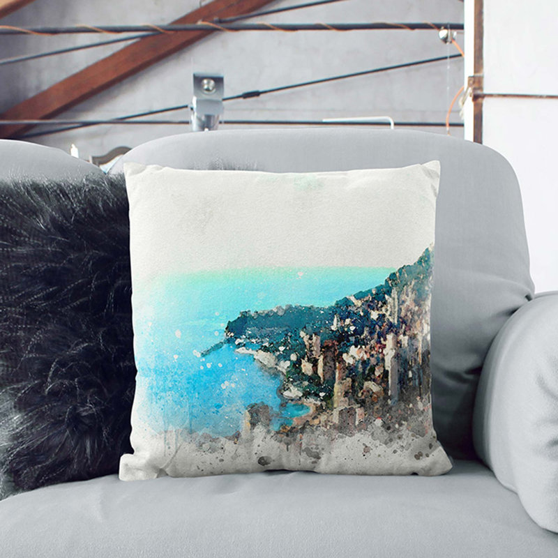 Square Throw Cushion, 40cm H x 40cm W x 15cm D, White