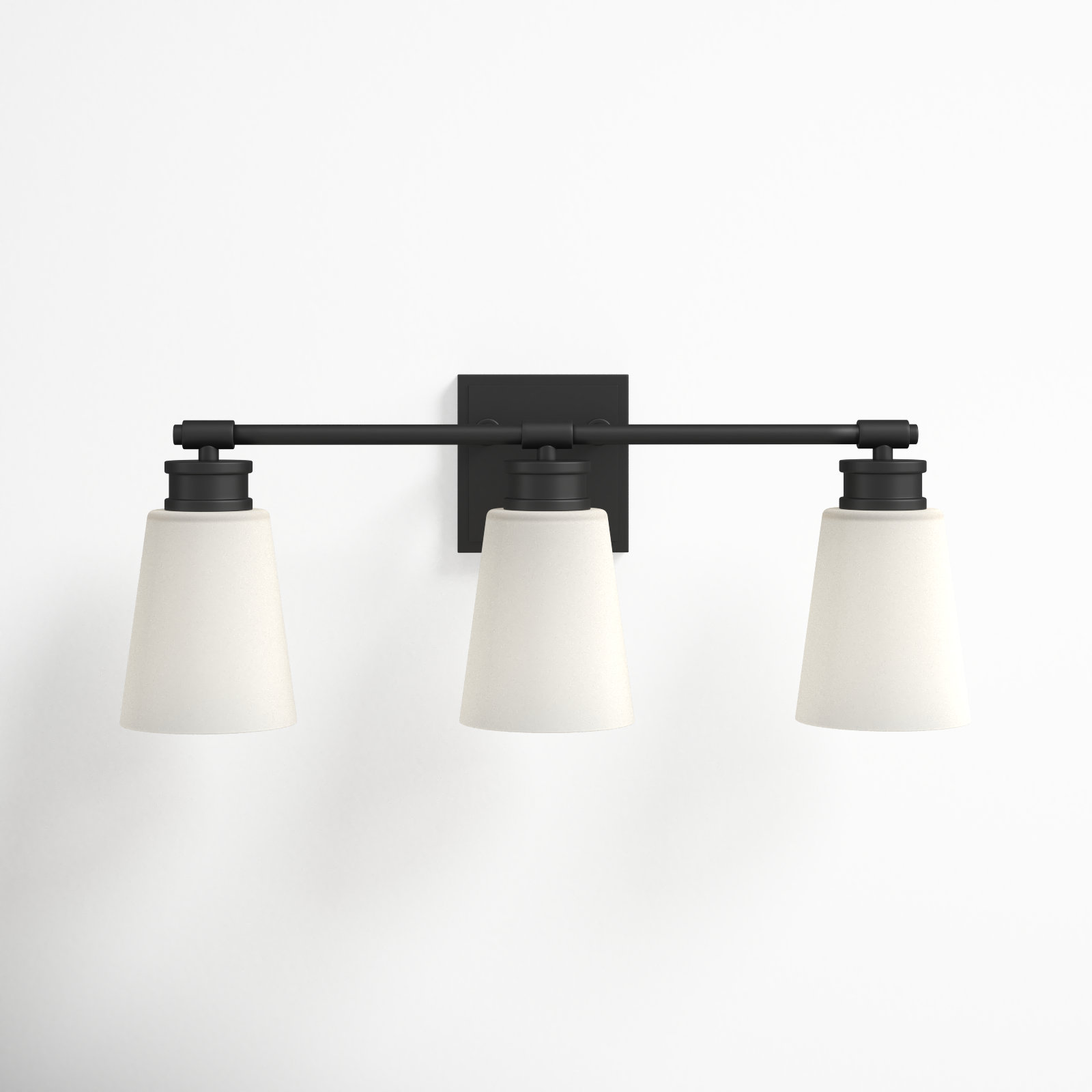 Libre 3 Light Frosted Dimmable Vanity Light, Matte Black