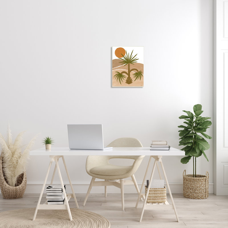 «Tropical Desert Palm Warm Bold Sunny Canyon» par Birch & Ink - impression, H 19 po x l 13 po, Plaque murale