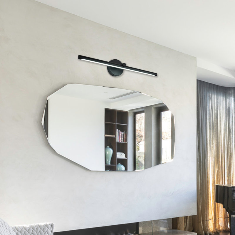 Barre de salle de bain à DEL à intensité variable de 24 W, Noir