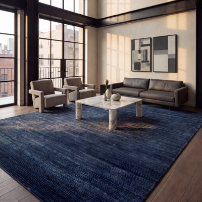 Tapis d'intérieur bleu marine Arneshia