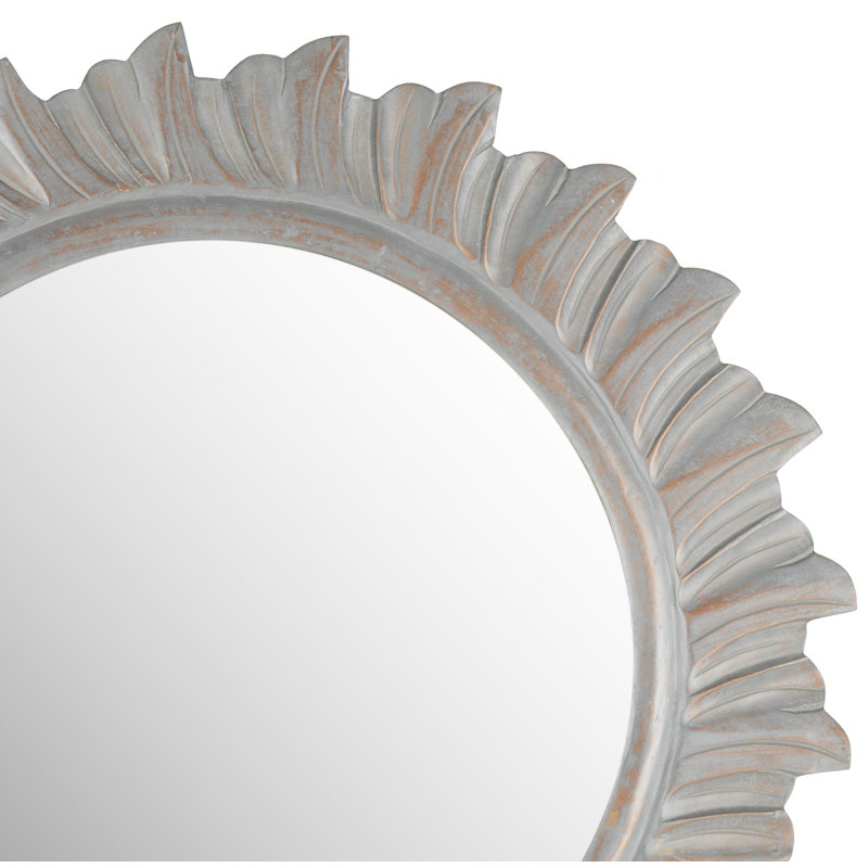 Engineered Wood Flat Wall Mirror, Gray