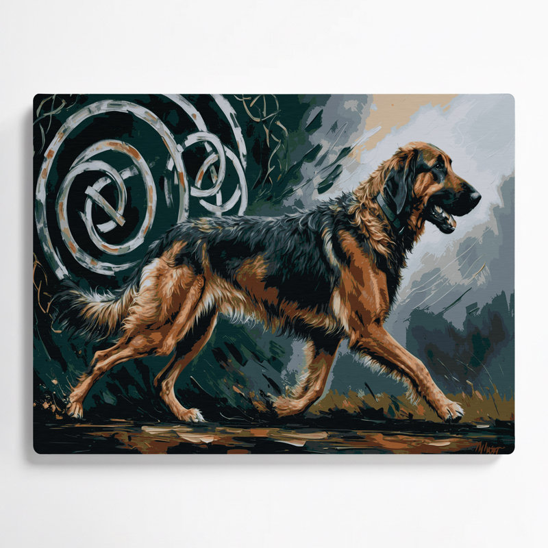 «Dogs Irish Wolfhound», art mural en métal bleu, H 8 po x l 10 po