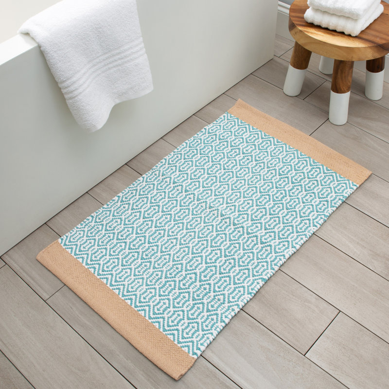 Deshaunta Cotton Blend Bath Mat, Blue