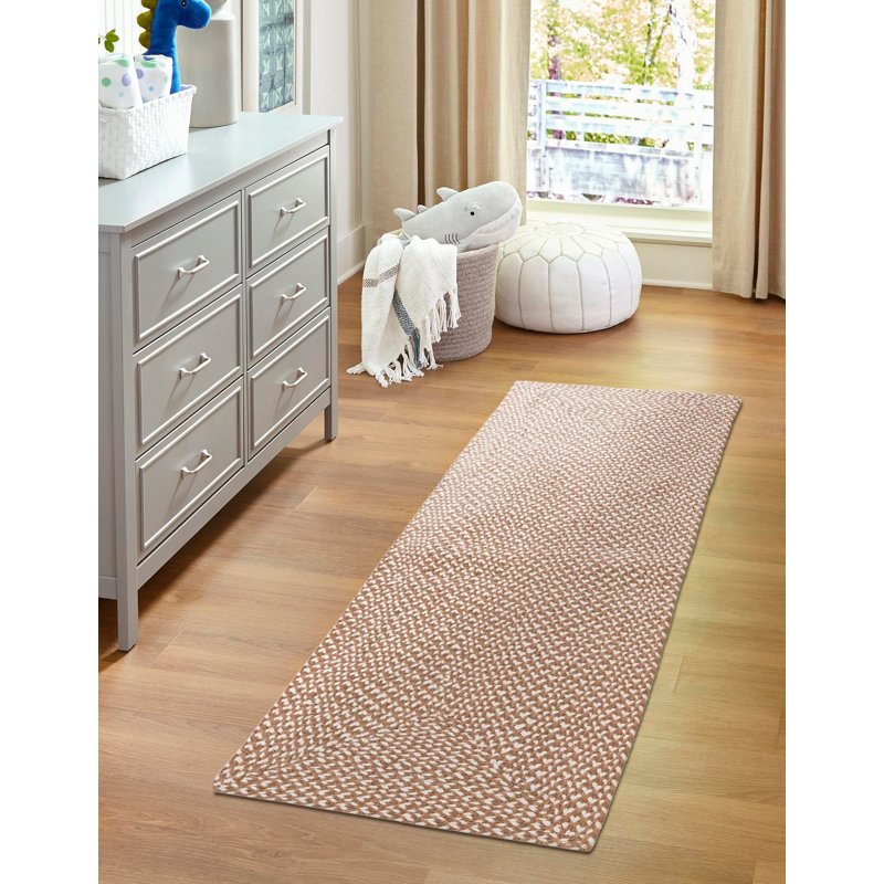 Tapis contemporain brun clair Natura, Tapis de couloir 2 pi x 8 pi