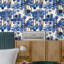 Blue Desert Oasis Floral Wallpaper