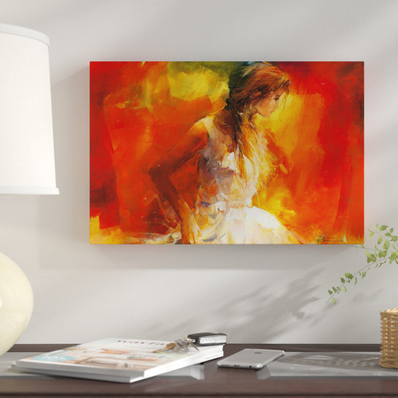 « young fille i », impression sur toile, H 12 po x l 18 po x P 1,5 po, Toile tendue, Pas de tapis