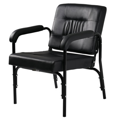 Reclining Barber Chair Shampoo Chair For Hair Stylists, Automatic Recline Spa Beauty Equipment In Black.