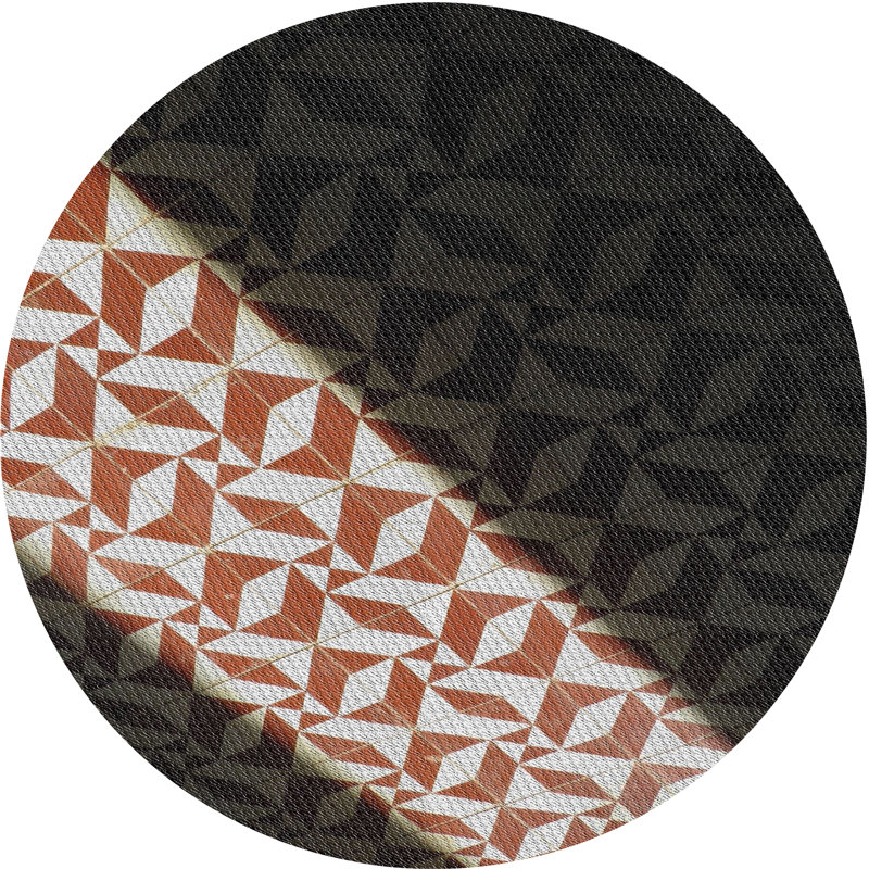 Geometric Indoor Rug, Round 5'