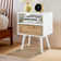 Alfonce 15.75" Wide End Table With Rattan Drawer, WIth Open Storage Space With Mid-level Cut-outs And Solid Wood legs Side Table for Living Room, Bedroom