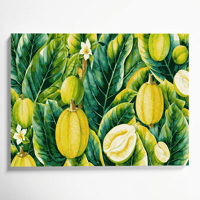 Art mural sur toile hawaïen, fruit à pain brun, H 8 po x l 10 po