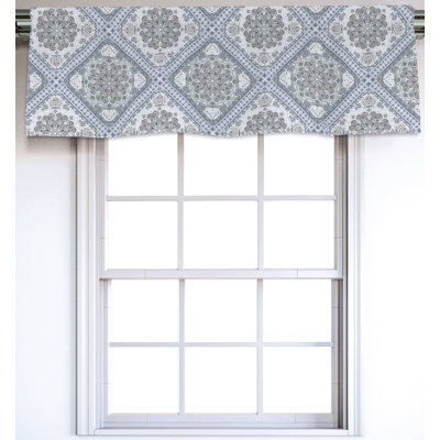 Sateen Damask Ruffled Window Valance