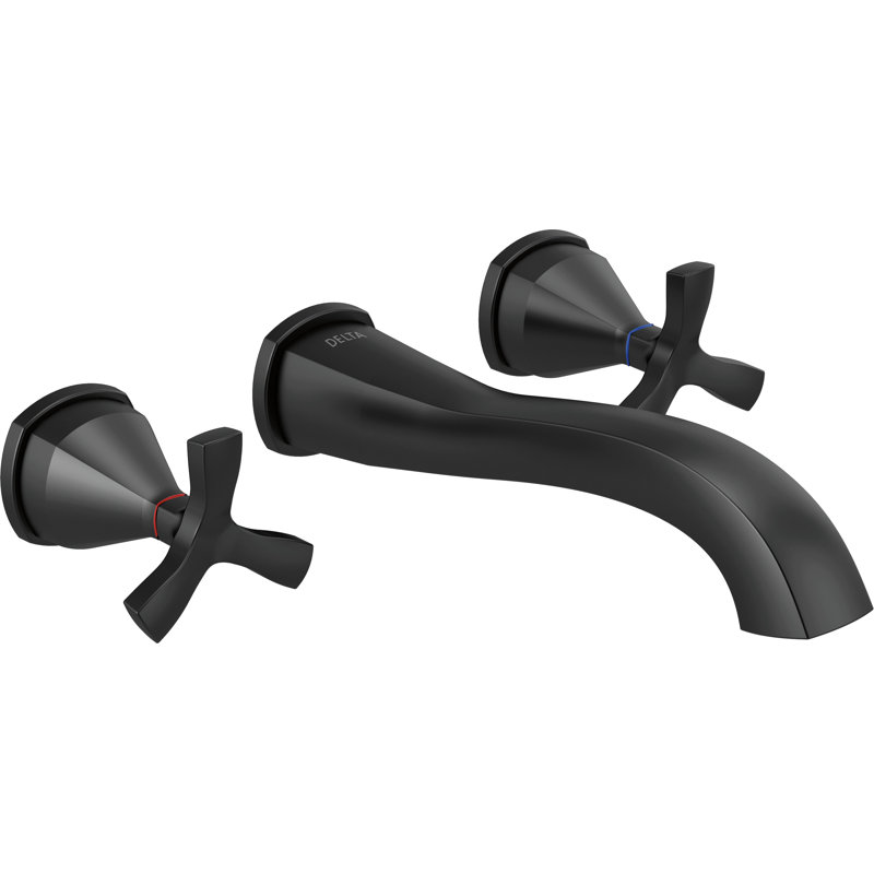 Garniture de robinet de salle de bain murale Stryke, Noir mat