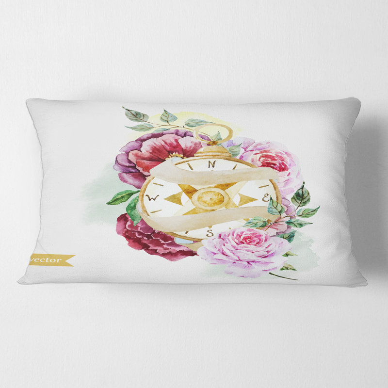 Housse et insert de coussin rectangulaire Compass of Flowers